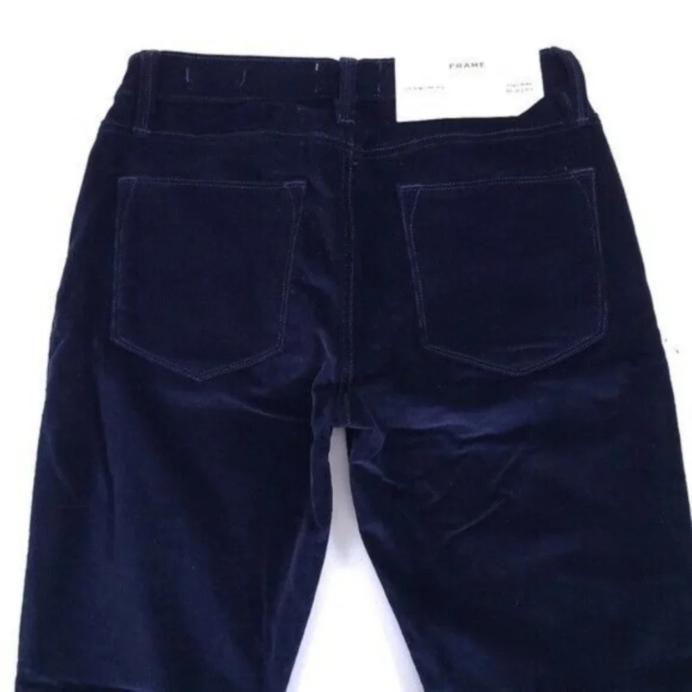 FRAME Le High Rise Blue Skinny Corduroy Jeans Pants Size 27 NWT - Picture 3 of 11